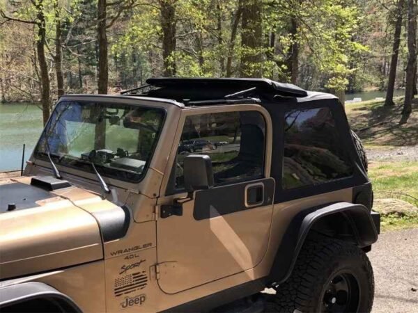 Rampage 18-21 Jeep Wrangler (JL) Unlimited Frameless TrailView Fastback Soft Top Kit - Black Diamond - Image 6