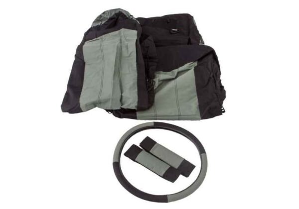 Rampage 1987-1995 Jeep Wrangler(YJ) Comfort Combo Seat Covers - Black/Grey - Image 2