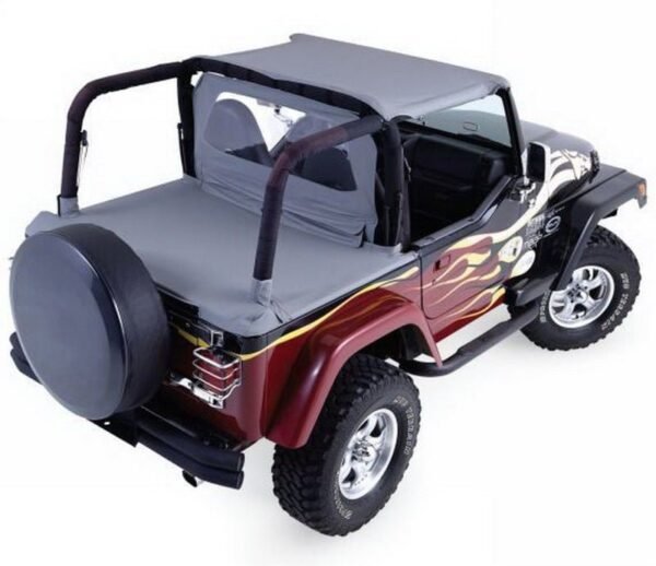 Rampage 1987-1991 Jeep Wrangler(YJ) Cab Soft Top And Tonneau Cover - Black Denim - Image 2