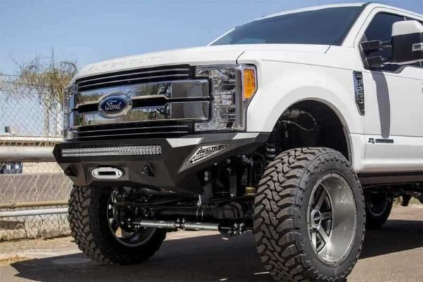 Addictive Desert Designs 17-18 Ford F-250 Super Duty Stealth Fighter Front Bumper w/ Winch Mounts - Image 5