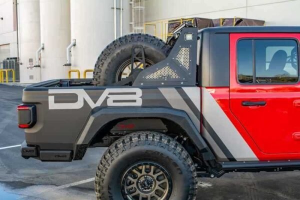 DV8 Offroad 2019+ Jeep Gladiator Universal Stand Up In-Bed Tire Carrier - Image 7