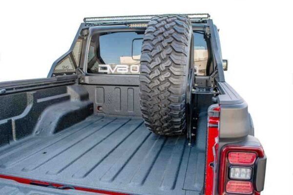 DV8 Offroad 2019+ Jeep Gladiator Universal Stand Up In-Bed Tire Carrier - Image 9