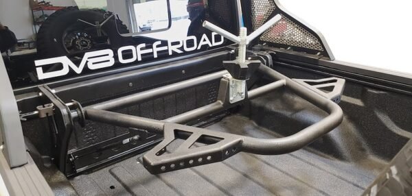 DV8 Offroad 2019+ Jeep Gladiator In-Bed Adjustable Tire Carrier - Image 2
