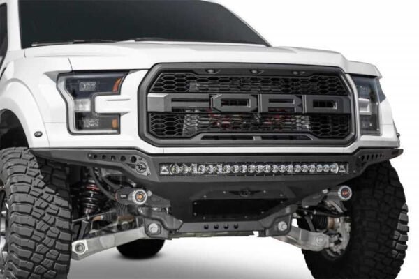 F114922770103 Addictive Desert Designs 17-20 Ford F-150 Raptor Rock Fighter Frame Cut Front Bumper