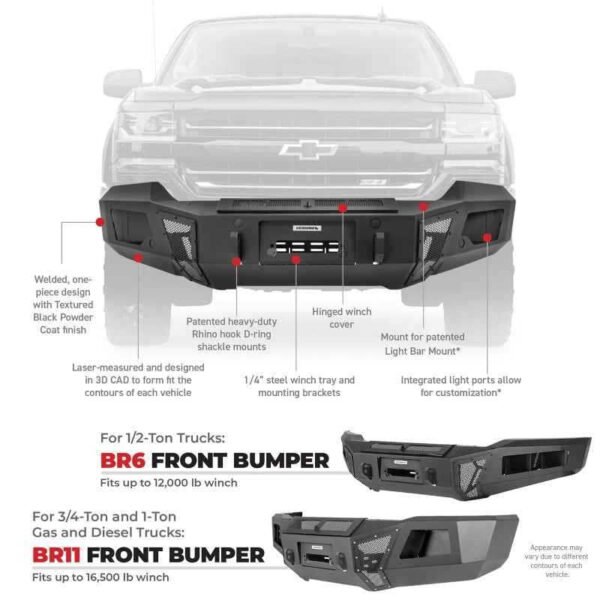Go Rhino 10-18 RAM 2500/3500 BR11 Front Bumper Replacement - Tex. Black - Image 5