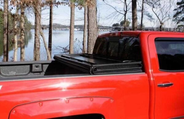 Lund 04-08 Ford F-150 Styleside (5.5ft. Bed) Hard Fold Tonneau Cover - Black - Image 2