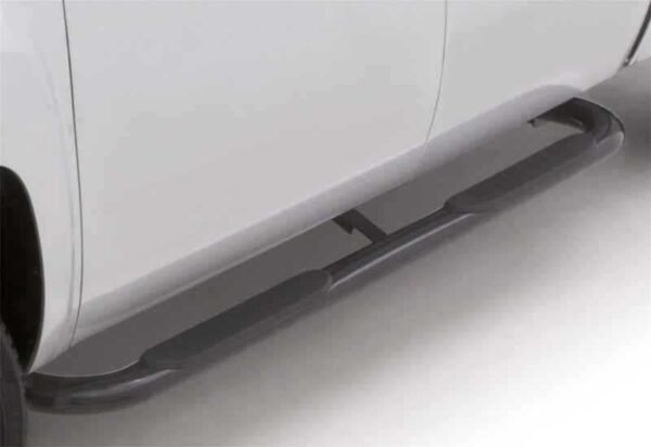 Lund 05-17 Toyota Tacoma Access Cab 4in. Oval Curved Steel Nerf Bars - Black - Image 2