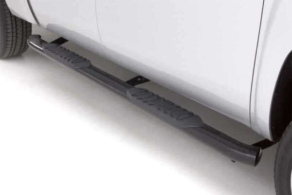Lund 05-17 Toyota Tacoma Access Cab 5in. Oval Curved Steel Nerf Bars - Black - Image 2