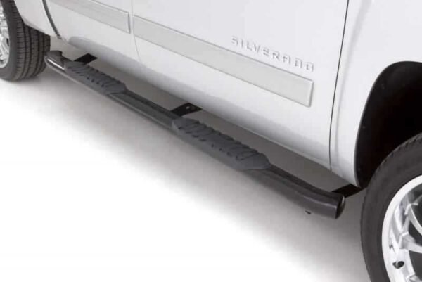 Lund 05-17 Toyota Tacoma Access Cab 5in. Oval Curved Steel Nerf Bars - Black - Image 3