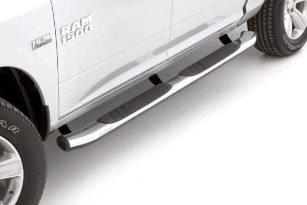 Lund 09-15 Dodge Ram 1500 Crew Cab (Built Before 7/1/15) 5in. Oval Bent Nerf Bars - Chrome - Image 3