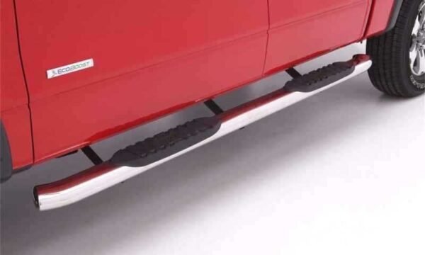 Lund 2019 Chevy Silverado 1500 Double Cab 5In Oval Curved SS Nerf Bars - Polished Stainless - Image 6