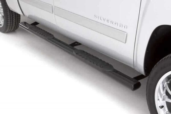 Lund 99-16 Ford F-250 Super Duty Crewcab 5in. Oval Straight Steel Nerf Bars - Black - Image 4