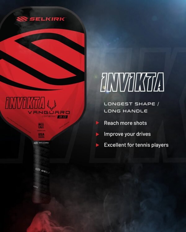 SELKIRK VANGUARD Hybrid Invikta Midweight Paddle Crimson & Black - Image 3